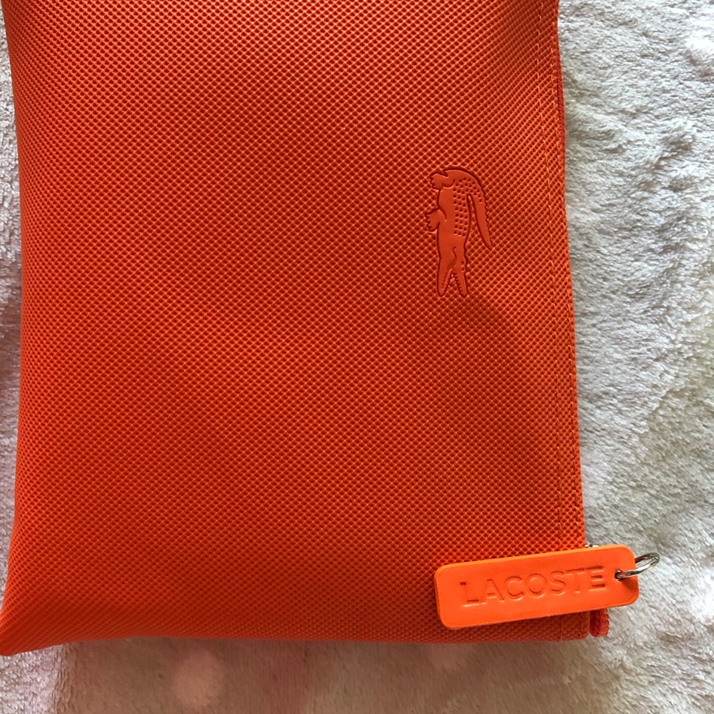 Lacoste Orange Textured Toiletry Pouch